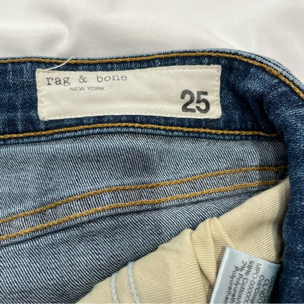 Rag & Bone Nina High Rise Ankle Flare Jeans Denim Straight Leg Raw Hem Frayed 25 - Picture 8 of 16